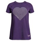Girls 7-16 Under Armour Geometric Heart Graphic Tee, Size: Large, Purple