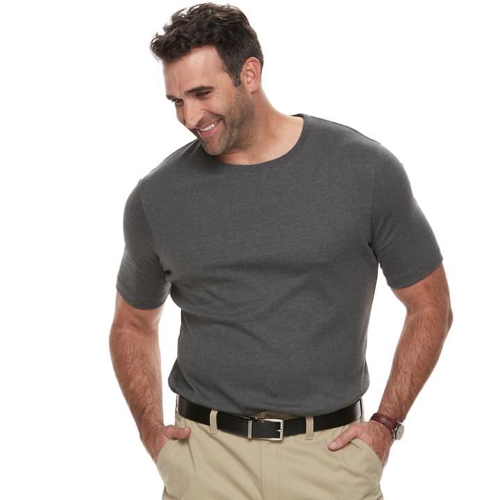 Big & Tall Croft & Barrow&reg; Classic-fit Easy-care Crewneck Tee, Men's, Size: 3xl Tall, Dark Grey