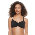 Women's S.o.s. Sun Ocean Sand Strappy Bra-sized Bikini Top, Size: 34 B/c, Black