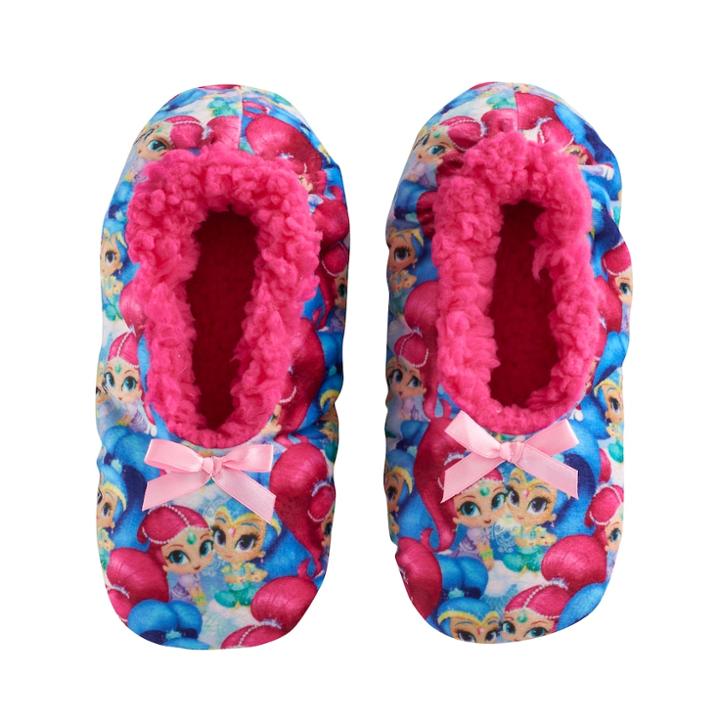 Girls 4-16 Shimmer & Shine Fuzzy Babba Slippers, Size: M-l, Purple