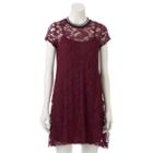 Juniors' Wallflower Striped Lace Swing Dress, Teens, Size: Medium, Drk Orange
