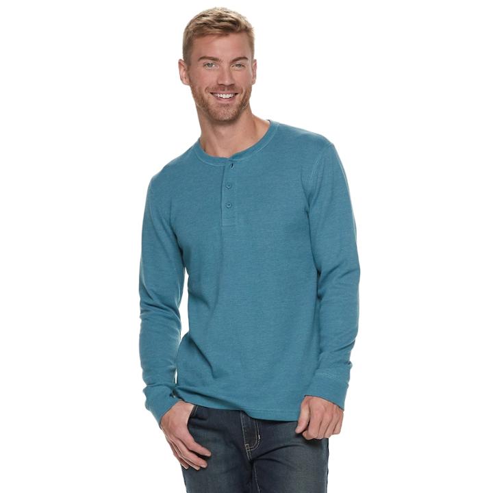 Men's Sonoma Goods For Life&trade; Slim-fit Supersoft Thermal Henley, Size: Medium, Med Blue