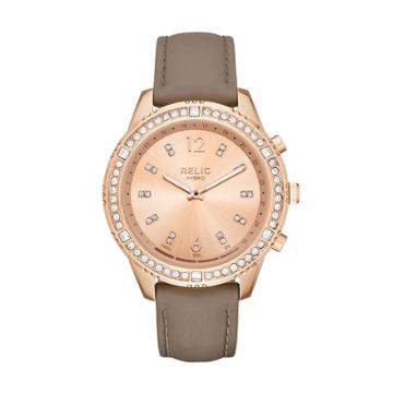 Relic Women's Eliza Connected Hybrid Crystal Leather Smart Watch - Zrt1005, Size: Medium, Brown