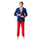 Opposuits, Men's Slim-fit Stars & Stripes Suit & Tie Set, Size: 48 - Regular, Ovrfl Oth
