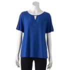 Women's Dana Buchman Keyhole Top, Size: Large, Med Blue