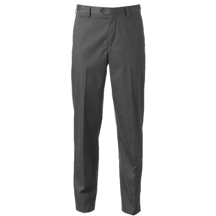Big & Tall Croft & Barrow&reg; Classic-fit Flat-front No-iron Stretch Pants, Men's, Size: 48x30, Med Grey