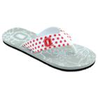 Women's College Edition Ohio State Buckeyes Floral Polka-dot Flip-flops, Size: Medium, White