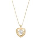 Illuminaire Cubic Zirconia Heart Pendant Necklace, Women's, Size: 18, White