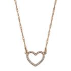 Lc Lauren Conrad Pave Heart Necklace, Women's, Gold
