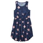 Girls 7-16 So&reg; Printed Dress, Size: L/12, Dark Blue