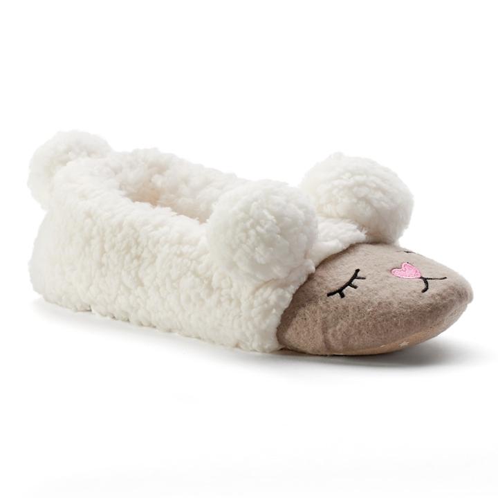 Women's So&reg; Critter Ballerina Slippers, Size: Medium, White Oth