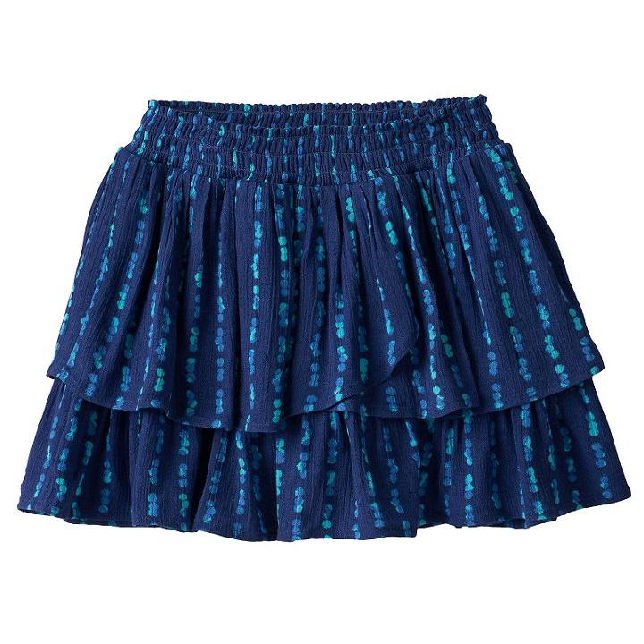 Girls 4-12 Sonoma Goods For Life&trade; Patterned Smocked Waist Tiered Gauze Skort, Girl's, Size: 8, Blue