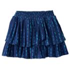 Girls 4-12 Sonoma Goods For Life&trade; Patterned Smocked Waist Tiered Gauze Skort, Girl's, Size: 8, Blue