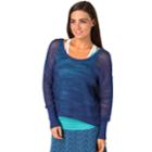 Women's Soybu Gigi Strappy Back Yoga Sweater, Size: Medium, Blue (navy)