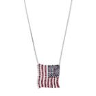 Mudd&reg; Long American Flag Necklace, Women's, Multicolor