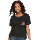 Juniors' Grayson Threads Rose Pocket Mineral Wash Boxy Tee, Teens, Size: Xl, Oxford