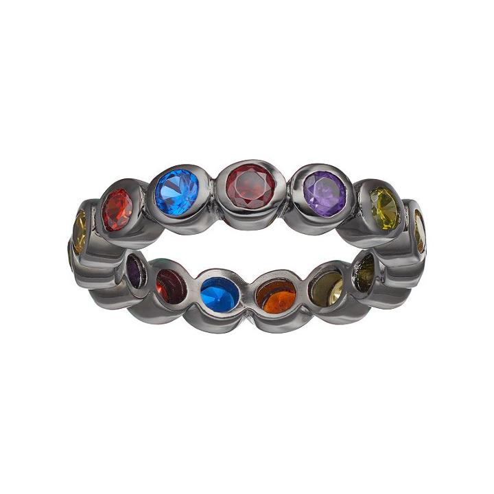 Sophie Miller Sterling Silver Lab-created Blue Spinel & Cubic Zirconia Ring, Women's, Size: 5, Multicolor