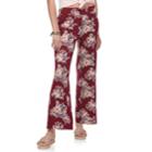 Juniors' Pink Rose Flared Soft Pants, Teens, Size: Small, Purple