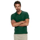 Men's Chaps Double-pique Stretch Polo, Size: Small, Green
