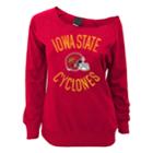 Juniors' Iowa State Cyclones Flashdance Slouch Crewneck, Teens, Size: Large, Dark Red