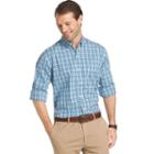 Men's Izod Advantage Sportflex Plaid Regular-fit Stretch Button-down Shirt, Size: Large, Brt Blue