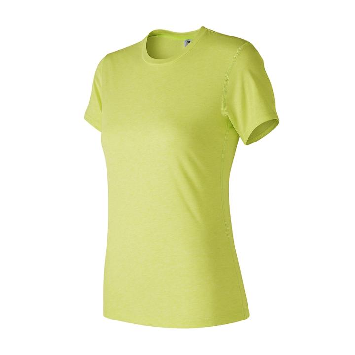 Women's New Balance Heather Tech Short Sleeve Tee, Size: Small, Lt Yellow