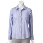 Petite Apt. 9&reg; Essential Wrinkle-resistant Shirt, Women's, Size: 12 Petite, Light Blue
