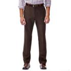 Men's Haggar Eclo Stria Classic-fit Flat-front Dress Pants, Size: 42x34, Brown
