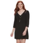 Juniors' Lily Rose Lace Yoke Shift Dress, Teens, Size: Xl, Black