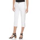 Women's Dana Buchman Snap Capri Jeans, Size: 14, White