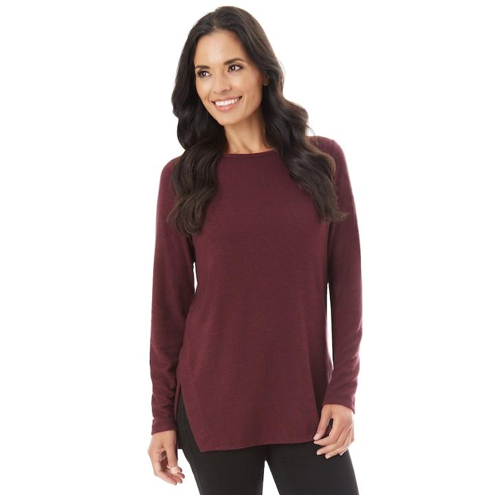 Women's Apt. 9&reg; Vented Crewneck Sweater, Size: Xxl, Drk Purple