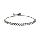 Sterling Silver Round Link Cubic Zirconia Lariat Tennis Bracelet, Women's, Size: 9, White