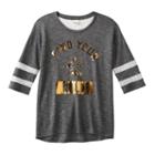 Girls 7-16 & Plus Size So&reg; Lace Yoke Varsity Tee, Size: 10, Black