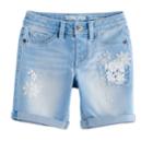 Girls 4-12 Sonoma Goods For Life&trade; Floral Embroidered Bermuda Shorts, Size: 7, Blue