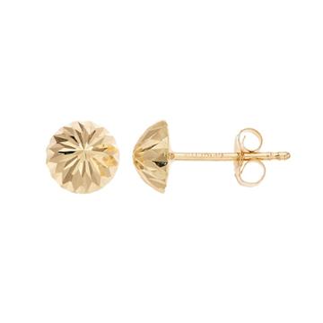 Forever 14k Dome Stud Earrings, Women's, Gold