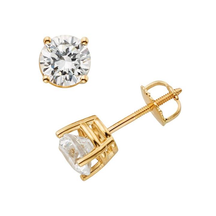 18k Gold 1/2-ct. T.w. Round-cut Igl Certified Colorless Diamond Stud Earrings, Women's, White