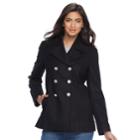 Women's Apt. 9&reg; Wool Blend Peacoat, Size: Medium, Black