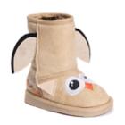 Muk Luks Uno Owl Toddler's Plush Boots, Kids Unisex, Size: 10 T, Brown