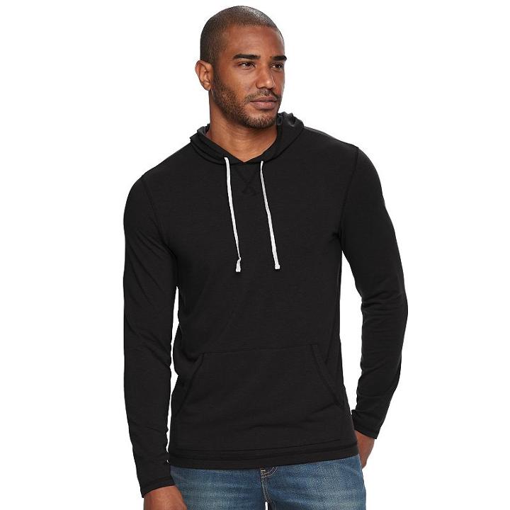 Men's Sonoma Goods For Life&trade; Slim-fit Flexwear Hoodie Tee, Size: Xxl, Black