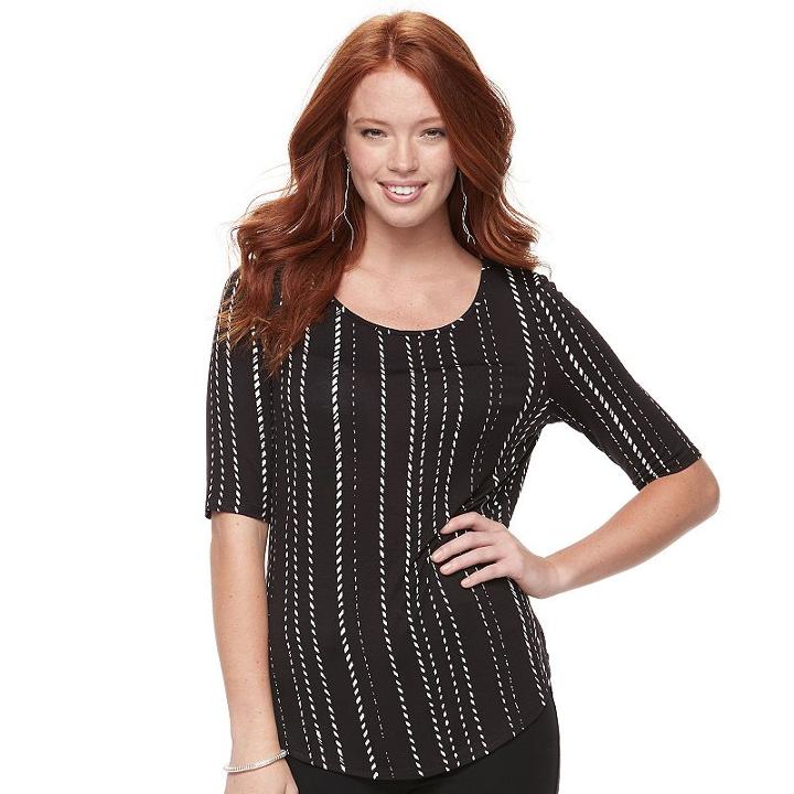 Women's Apt. 9&reg; Essential Scoopneck Tee, Size: Xxl, Black