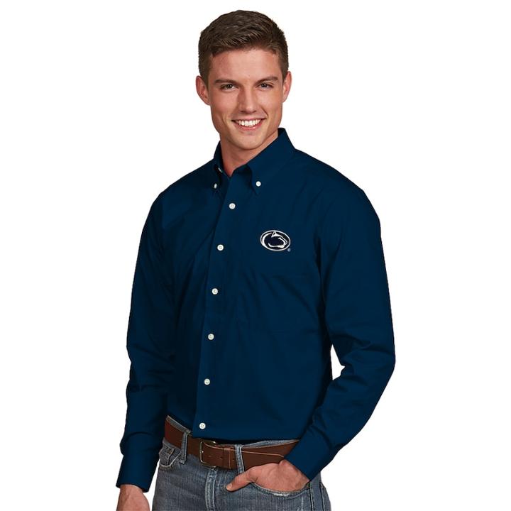 Men's Antigua Penn State Nittany Lions Dynasty Button Down Shirt, Size: Large, Blue