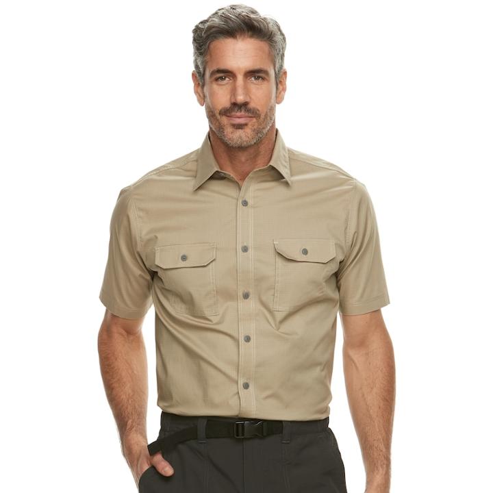 Men's Croft & Barrow&reg; Classic-fit Quick-dry Outdoor Button-down Shirt, Size: Large, Med Beige