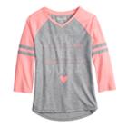 Girls 7-16 & Plus Size Mudd&reg; 3/4-sleeve Raglan Graphic Tee, Size: 20 1/2, Grey
