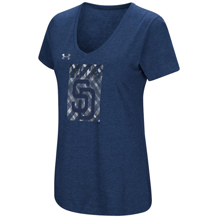 Women's Under Armour San Diego Padres Heat Gear Streak Tee, Size: Xxl Av/rg, Blue