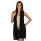 Women's Harve Benard Long Sweater Vest, Size: Large, Black