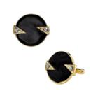 1928 Art Deco Circle Cuff Links, Men's, Multicolor