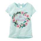 Girls 4-8 Oshkosh B'gosh&reg; Be Happy Glitter Graphic Tee, Girl's, Size: 6, Turquoise/blue (turq/aqua)