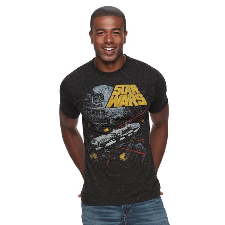 Men's Star Wars Millennium Falcon Shot Tee, Size: Medium, Black