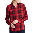 Petite Chaps Plaid Button-down Work Shirt, Women's, Size: S Petite, Red