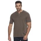 Big & Tall Croft & Barrow&reg; Classic-fit Slubbed Outdoor Performance Henley, Men's, Size: L Tall, Brown